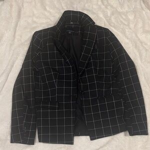 Cynthia Rowley Black Grid Blazer